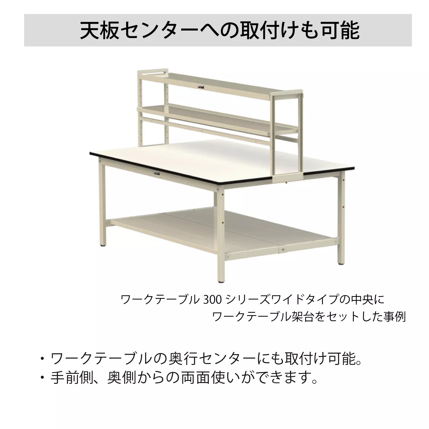 ワークテーブル架台 棚板1段タイプ